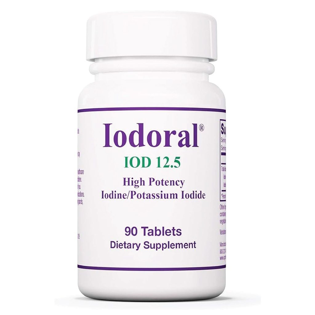 Optimox Iodoral 12.5 mg Supplement - Iodine Supplement, Yourroid Support for Women and Men, Lugol Çözüm Pills, Piyal Iodide Tabletleri, Daily Mineral Kompleksi - 90 Count