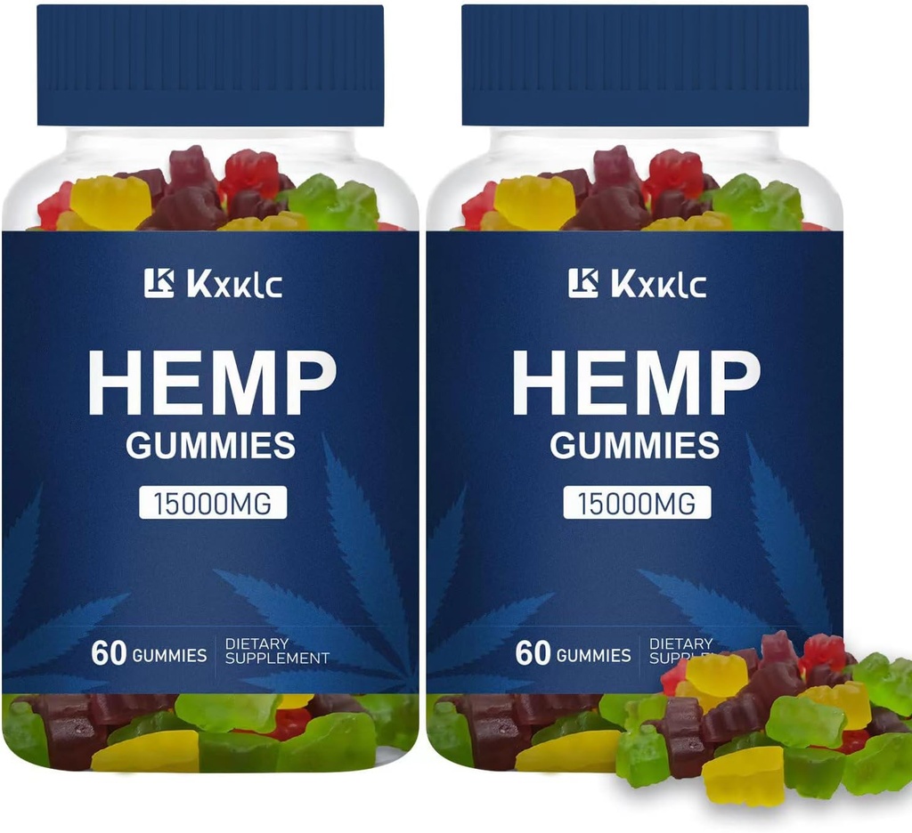 Hemp Gummies Great for Relaxation & Clam, Organik Omega 3 6 9, Non-GMO, Low Sugar Hemp Gummy. (Pack 02(60) Count)