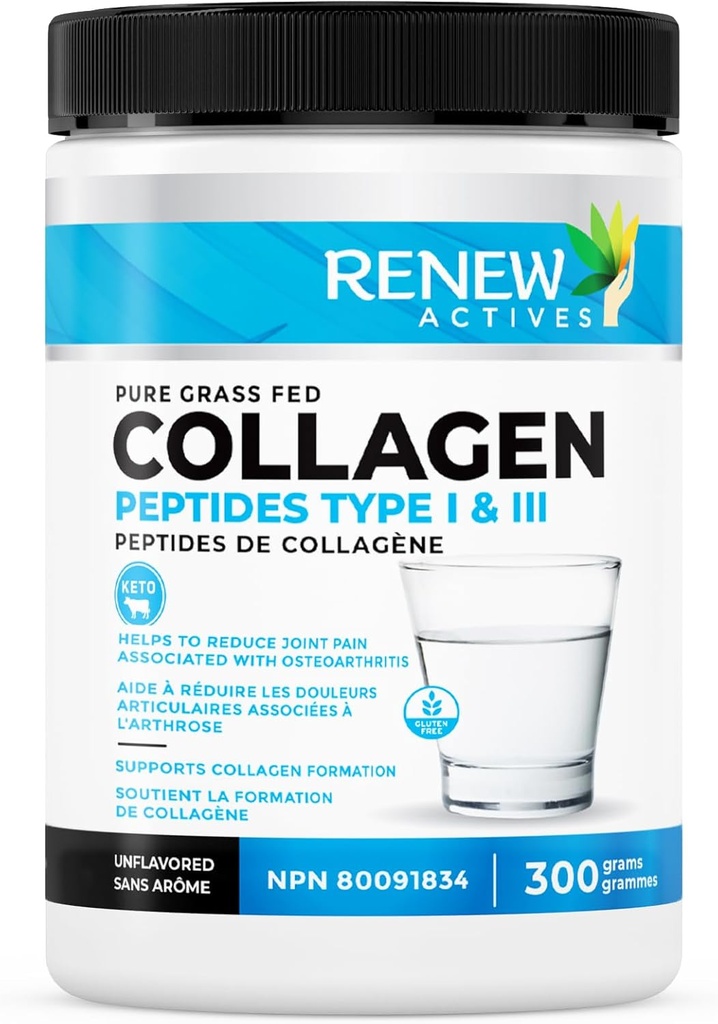 Yeni Actives Hydrolyzed Collagen Hydro Toz 10G hizmet başına 10G – Skin, Ortaklar ve Saç için Premium Grass-Fed Collagen - 9.4g Protein – Destekler Collagen Formasyon & Kas Kurtarma – Kanada'da Yapıldı