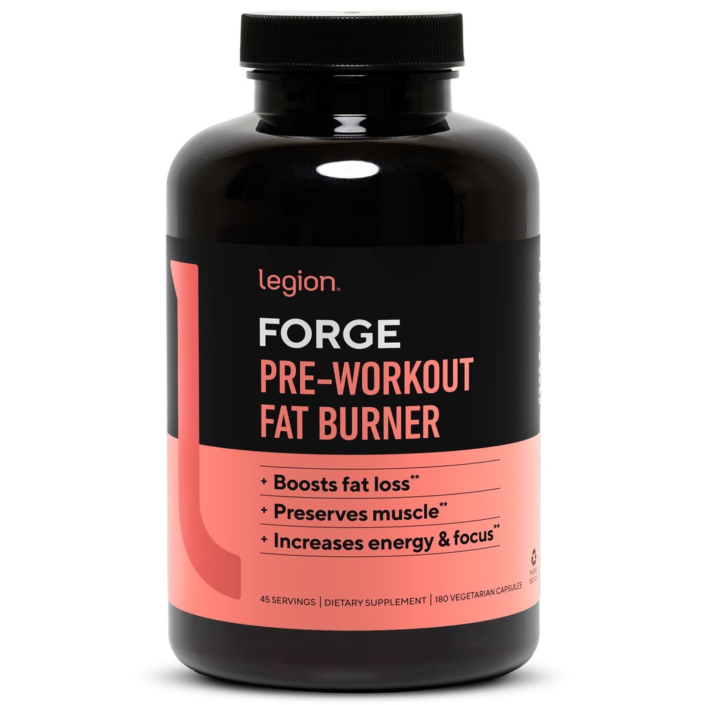 LEGION Forge Fasted Fat Burner - Termogenic Fat Burner, Hedef Stomach Fat ve Trim Belly Fat, HMB Supplement, Choline. Tüm Doğal, 45 Hizmetler...., 180 Kont (4000 of 1)