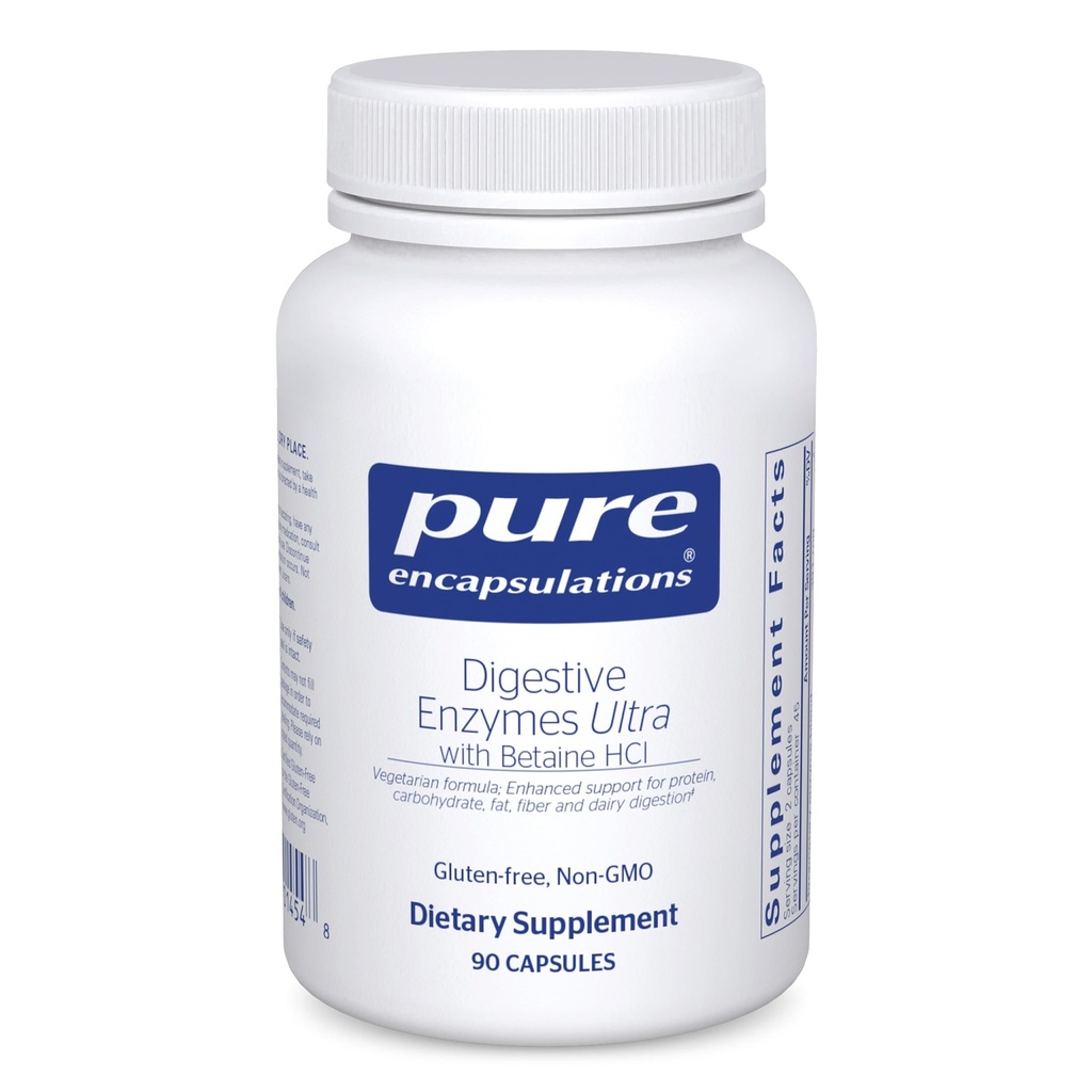 Saf Encapsulations Digestive Enzymes Ultra with Betaine HCl - Vejetaryen Digestive Enzyme Supplement to Support Protein, Carb, Fiber ve Süt Digestion* - 90 Capsules Ultra