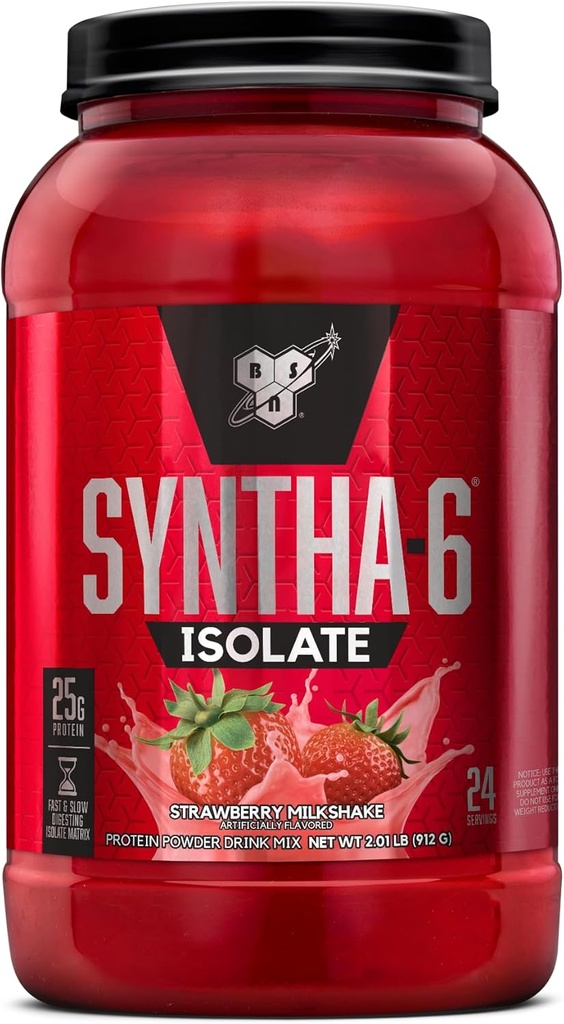 BSN SYNTHA-6 Isolate protein Toz, Whey proteini ile Strawberry protein Tozu, Süt Proteini, Flavor: Strawberry Milkshake, 24 Hizmet (Pazar Mayıs Vary)