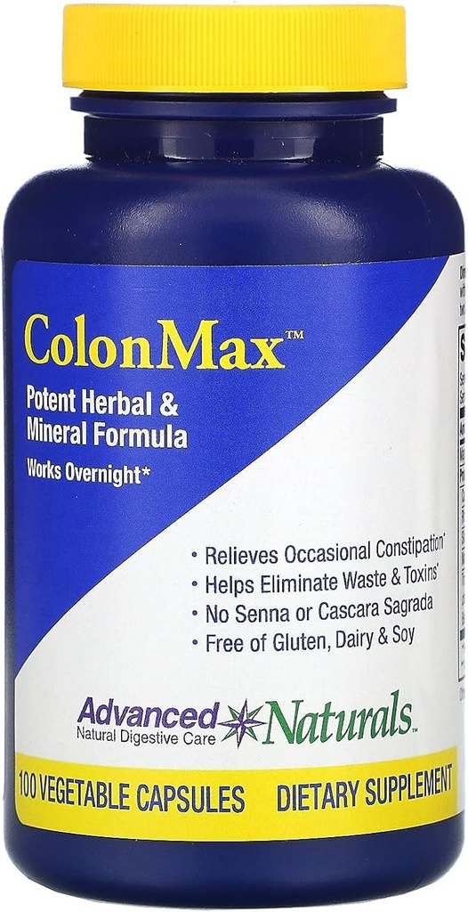 Gelişmiş Naturals Colonmax Caps, 100 Count, Blue ve White (16900)