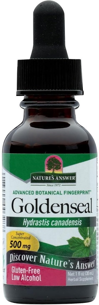 Nature's Answer Goldenseal Root with Organic Alkol 1 Akışkanlar Ounce | Genel Sağlık | Immune Support | Gluten-Free | Single Count