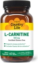 Ülke Life L-Carnitine 500 mg – 60 Vegan Capsules | Destek Enerji Üretimi ve Fat Metabolism | Utilization | Gluten-Free, sertifikalı Vegan Amino Asit Supplement