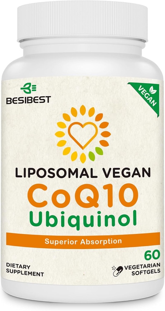 1000 mg Liposomal CoQ10 Ubiquinol, 60 Vegan Softgels, High Abxia Ubiquinol CoQ10 Supplement, Active Anti Formoxys Coenzyme Q10 For Heart Function & Energy Production Production