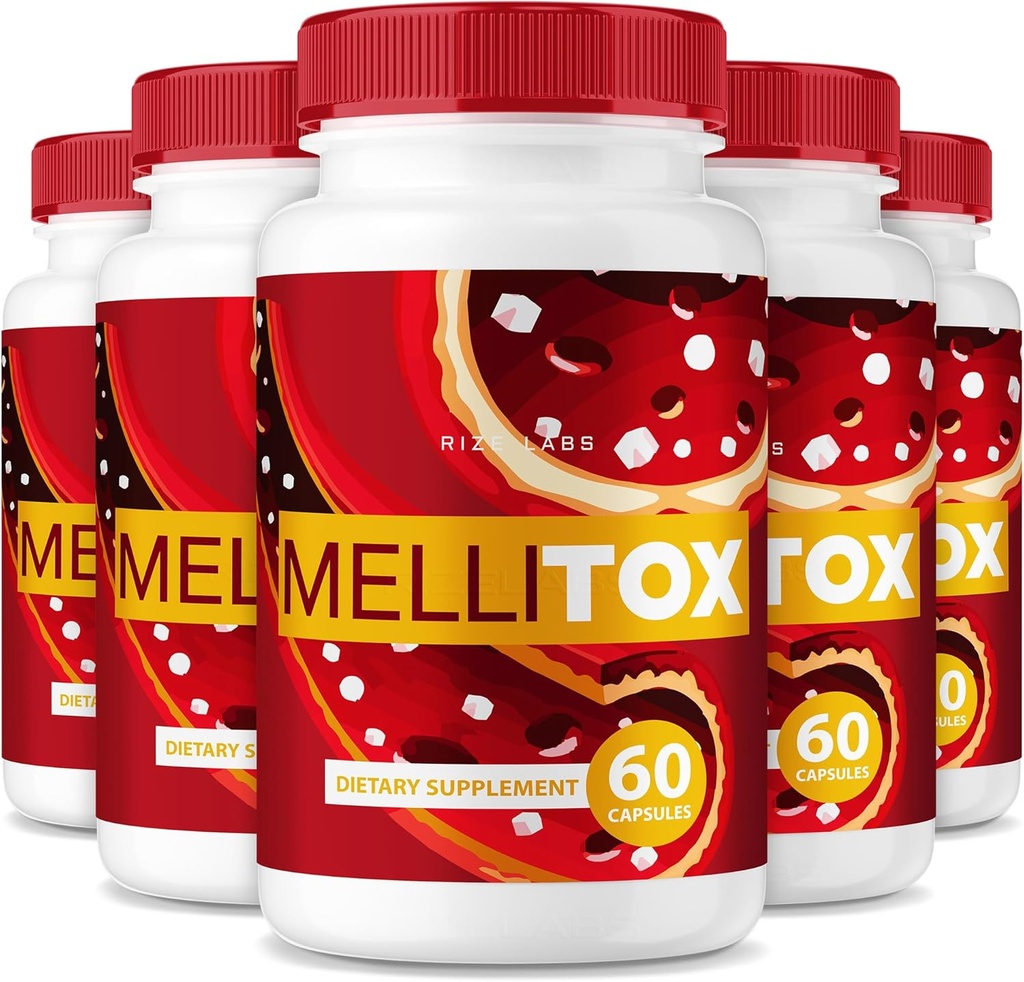 (5 Pack) MelliTox Capsules, MelliTox Supplement Body Detox, MelliTox, Sağlıklı Hücreler için MelliTox Pills, MelliTox Pastillas Review (300 Capsules)