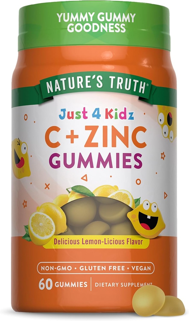Nature's Truth Vitamin C Gummies for Kids | with Iron | 60 Count | Vegan, Non-GMO & Gluten Free