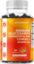 Vitamatic Extra Strength Glucosamine Chondroitin Gummies with MSM, Turmeric & Boswellia – 60 Pectin-Based Gummies Gelişmiş Ortak Destek Formula – Sugar-Free, Non-GMO, Gelatin-Free