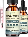 1500mg Σύμπλεγμα μαγνησίου Υγρές σταγόνες - Υψηλή απορρόφηση Τριπλή Μαγνήσιο Υγρού Μαγνησίου Γλυκινικό, Ταυρικό & Κακό, Προστέθηκε με Coq10, Ψευδάργυρος, βιταμίνη D3 για τους μυς, τα νεύρα & την ενέργεια