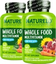 NATLO Teen Multivitamin - Tüm Gıda Genç Erkekler için Çokvitamin - Aktif Çocuklar için Mineraller Tamam - Bitki Ekstraksiyonları - Non-GMO - Vegan & Vegetarian - 60 Capsules (Pack of 2)
