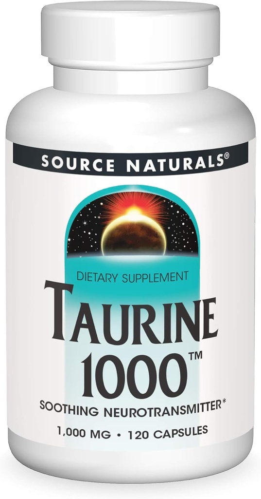 Source Naturals Taurine, Soothing Neurotransmitter*, 1000 mg - 120 Capsules