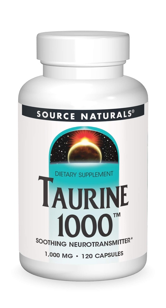 Source Naturals Taurine, Soothing Neurotransmitter*, 1000 mg - 120 Capsules
