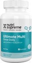 Erkekler ve Kadınlar için Nutri Supreme Ultimate Multivitamin, 20 Vitamin ve Minerals ile, Immune Desteği için Günlük Beslenme Tamamı, Kosher, Vegetarian 90 Day Supply