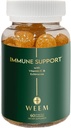 WEEM Immune Support Gummies - Vitamin C - çinko - Echinacea - Sağlık Sistemi Desteği - Pills için Alternatif, Gluten-Free, Natural Supplement for Kids and Yetişkinler - 1 Pack