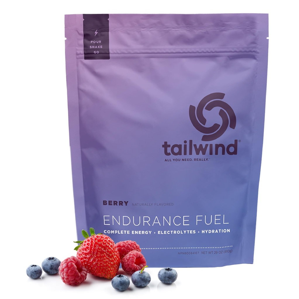 Tailwind Beslenme Endurance Yakıt, Carbohidrat & Electrolyte Sports Drink Mix Toz, Gluten-Free, Vegan, Berry, 30 Hizmetler