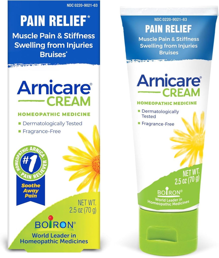 Boiron Arnicare Cream Natural Soothing Relief for Common Pain, Muscle Pain, Swelling, Soreness ve Stiffness - Hızlı Absorbing ve Fragrance-Free - 2.5 ozz