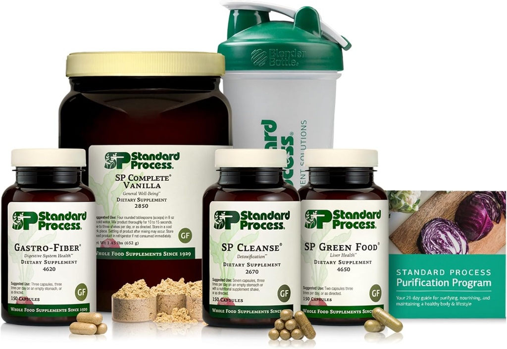 Standard Process Purification Kit with SP Complete - Detox & Liver Support - All Food-Based Fiber Kit for maintaining a natural Body - 21-Day Program - Vanilla