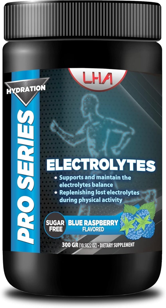 Pro Series Hydration Electrolytes – Blue Raspberry Flavor, 300g – Kalsiyum, Magnezyum Citrate, Magnezyum Gluconate, sodyum, çinko