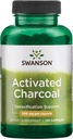 Swanson Aktif Charcoal - Doğal Supplement Sağlıklı Absorpsiyon Destekleme - Bowel Düzenliliği Sağlamak - (120 Capsules, 520 mg per Service)