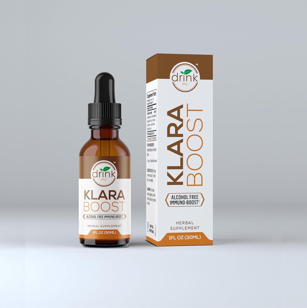 Klara IBoost Tarafından Drink Inc. | High-Potency Alkol Free Immuno-Boost | 30ML Herbal Supplement | %100 Organik ve Etik Olarak Yabanileştirilmiş Malzemeler | Günlük Detox ve Revitalizasyon