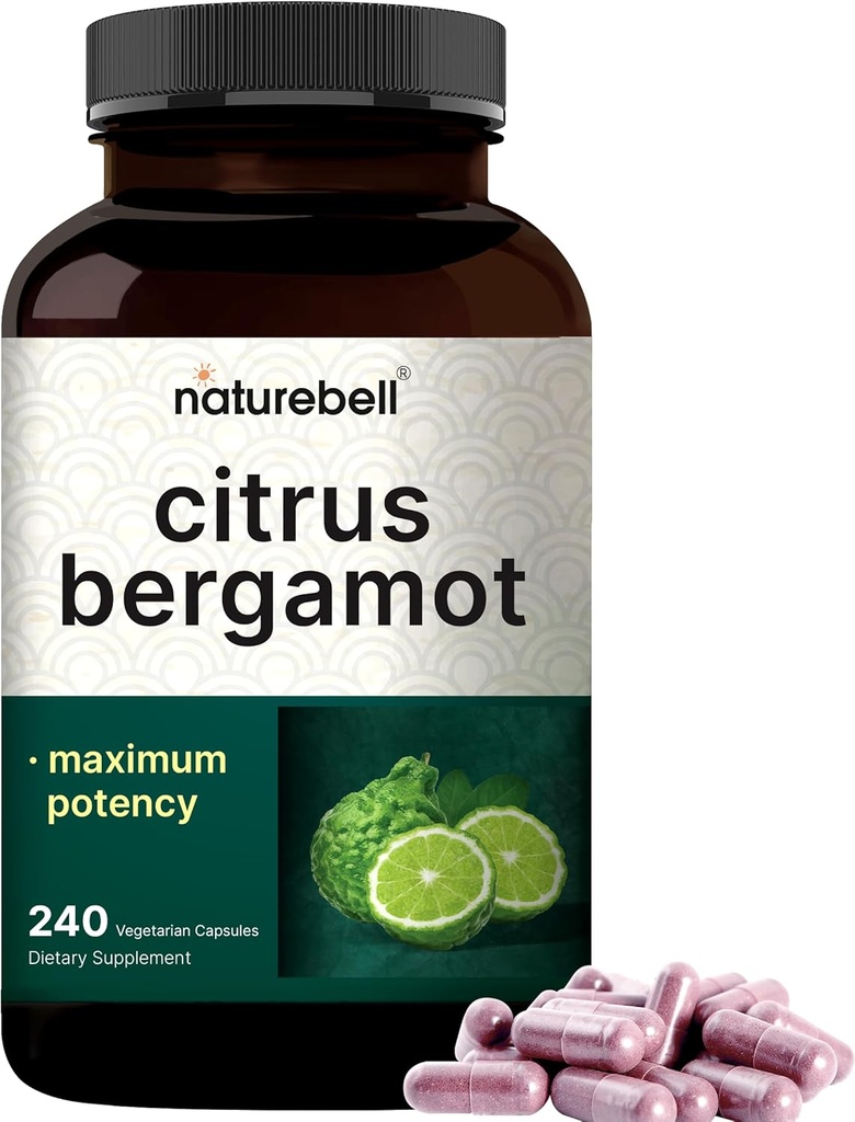 NatureBell Citrus Bergamot 5,000 mg Equivalent, 240 Veggie Capsules | Extra Strength 25:1 Fruit Extract – High Antioxidant Level – Heart & Immune Support Supplement – Vegan, Non-GMO