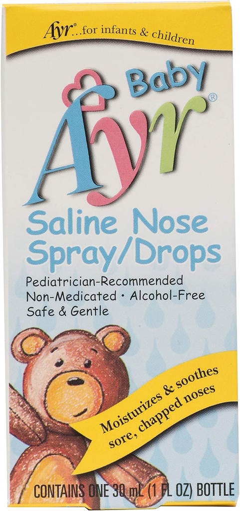 Bebek Ayr Saline Nose Spray/Drops, Sprey Şişes 1 Fl Oz (Pack of 1)
