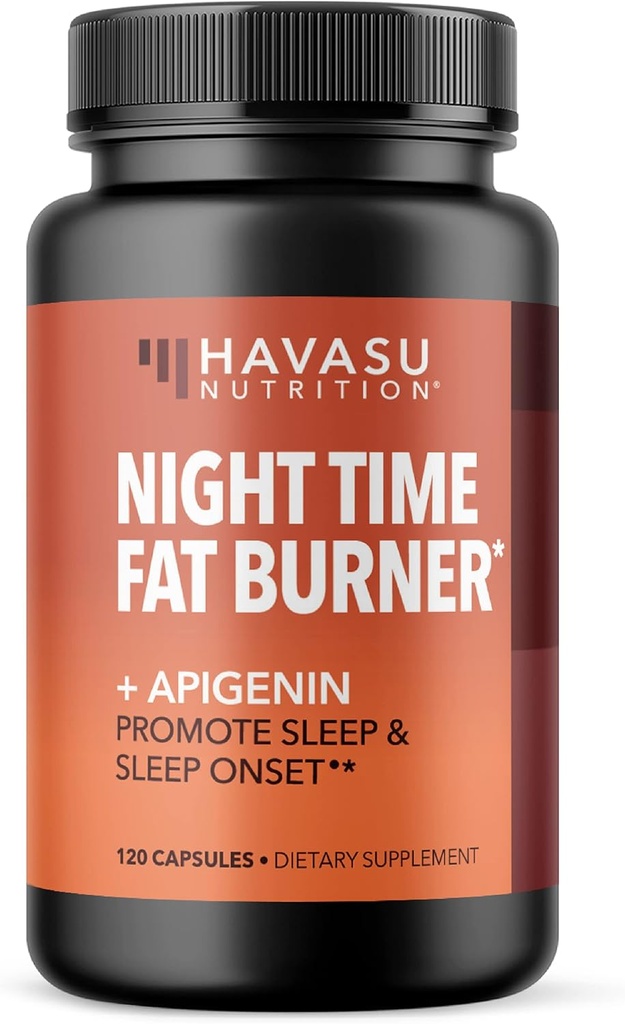 AKSU NUTRITION Night Time Fat Burner + Apigenin, 120ct