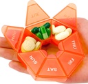 Pill Organizer, Pill Box, Small Pills Case, Medicine Organizer 1 Gün Bir Gün, Pills Konteyner,Medicine Holder,Weekly Daily Medicines Organizers Travel Box 7 Day (Orange)