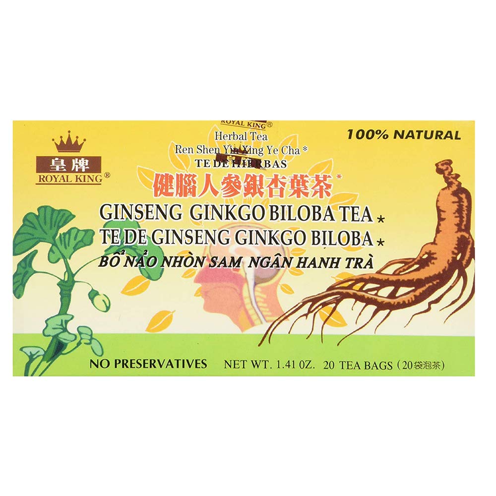 Royal King Ginseng Ginkgo Biloba Tea (20 Tea Bag) - 3 kutu paketi