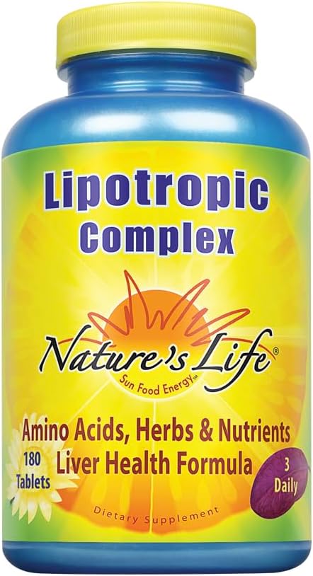 Nature's Life Lipotropic Kompleksi | Sağlıklı Yaşam Fonksiyonu için Kapsamlı Destek | Choline & Inositol | Non-GMO | 180 Vegetarian Tabletler