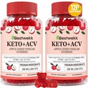 Γαλάκτωμα μηλίτη μήλου, Max Strength 2000mg ACV Gummy με προβιοτικά, B12 και Keto Support, Για την πέψη, Μεταβολισμός, Detox, Gut & Immune Health, Gelatin-free, Non-GMO, 120 keto acv gummies