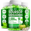 FRESHDRINKUS, Premium 90 Soursop Graviola Gummies, 2000mg per Serving, 45 Days Supply – 100% from Natural Soursop Graviola Leaves Extract, Vegan, Non-GMO, Gluten-Free (90 Gummies)