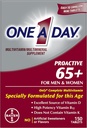 One A Day Proactive 65+, Mens & Womens Multivitamin, συμπλήρωμα με βιταμίνη Α, C, D, και ψευδάργυρος για την υποστήριξη της υγείας των οστών & κυττάρων υγεία, ασβέστιο, φολικό οξύ, δισκίο 150 Count