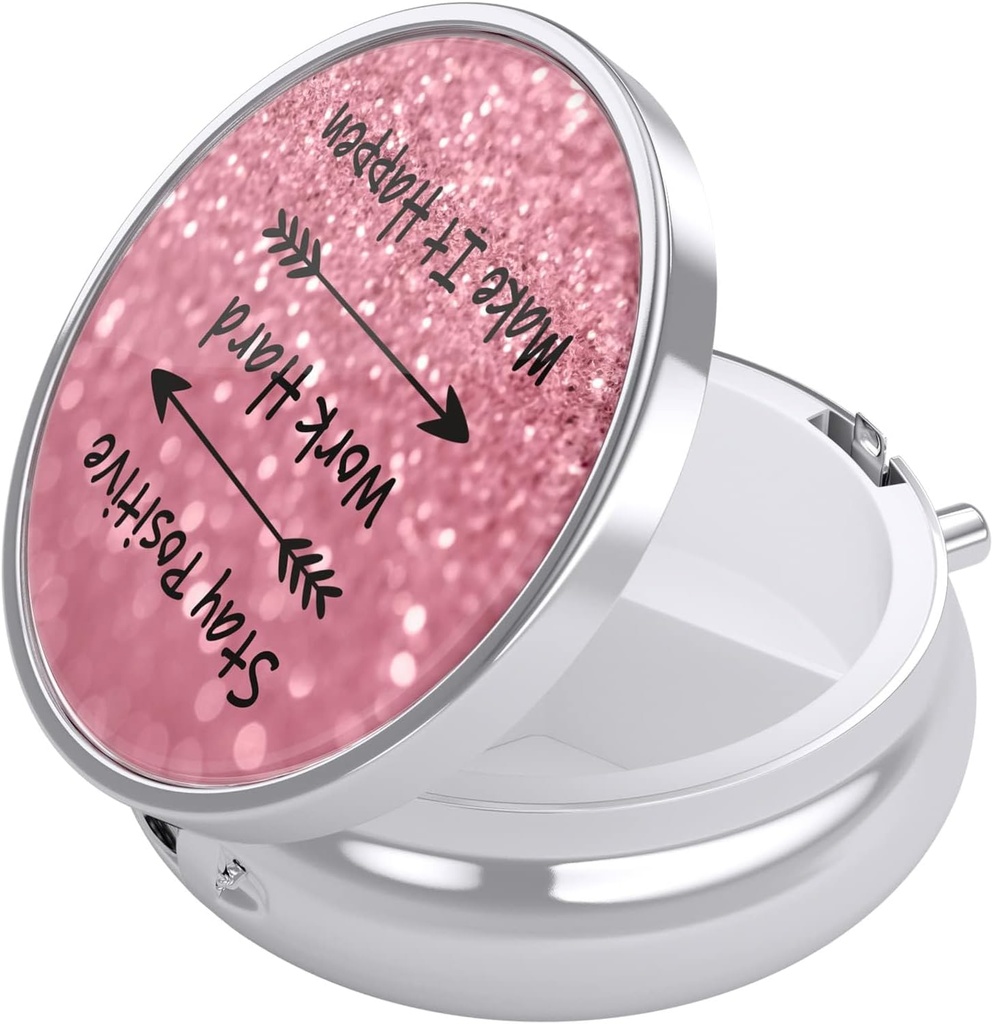 Nipichsha κουτί χάπι, μικρή θήκη χάπι για το πορτοφόλι & τσέπη, χαριτωμένο οργανωτή ταξιδιωτική ιατρική, φορητός κάτοχος δοχείου ιατρικής για να κρατήσει βιταμίνες, φαρμακευτική αγωγή, ιχθυέλαιο & συμπλήρωμα, εργασία σκληρά