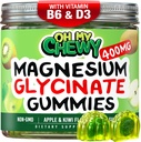 Center-Filled Magnesium Glycinate Gummies 400MG - High Absorption for Kids, Teens & Adults - Supplement for Sleep, Calm & Muscle Relaxation with B6 & D3 - Gluten Free & Vegan Friendly - 120 Count