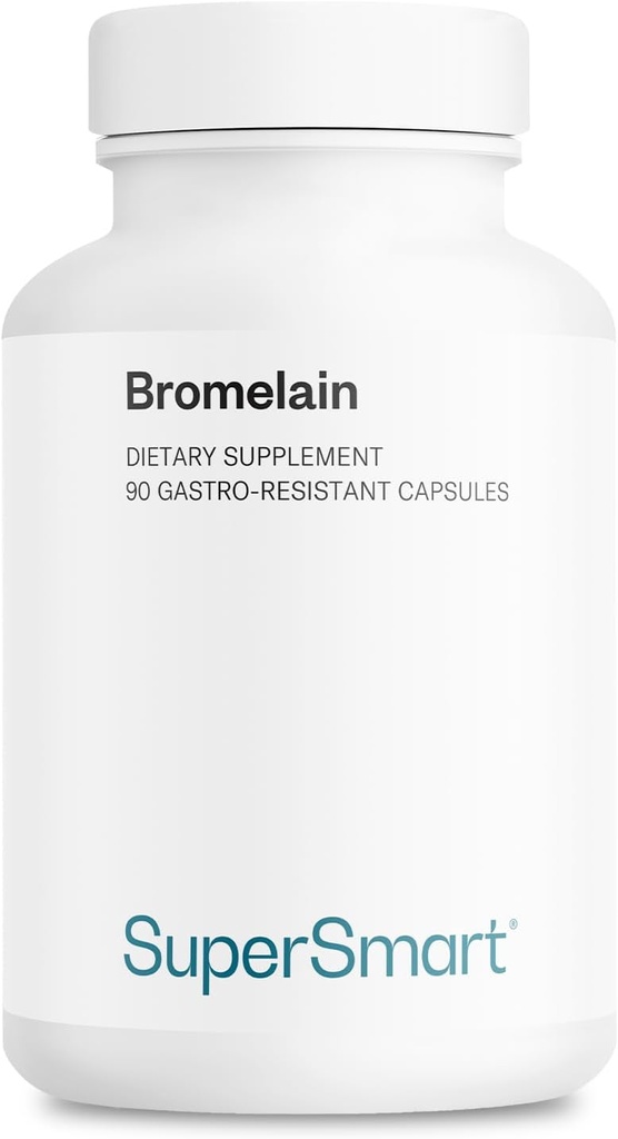 Supersmart - Bromelain 1500 mg 3000 GDU Per Day - Enzymes Pineapple Roots - Digestive System ATM | Non-GMO & Gluten Free - 90 DR Capsules