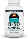 Source Naturals B-50 Kompleksi 50 mg B-Vitamins for Energy Production Support - 250 Tablet