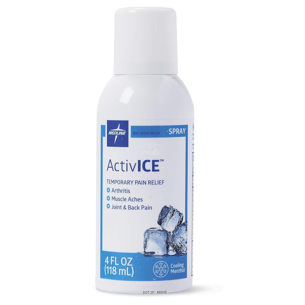 Medline ActivICE Spray Soğutma Gel, Arthritis, Joint, Muscle, Back & Body Aches & Pain, 4 ozz