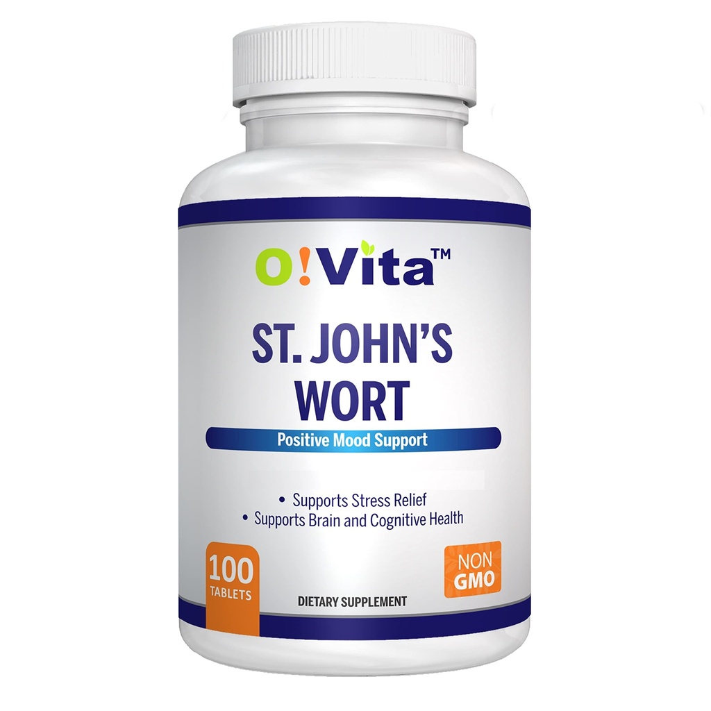 St. John's Wort 500 mg (Tablets), Herbal Formulation, Vegan, Non-GMO, Up to 100 Days of Supply