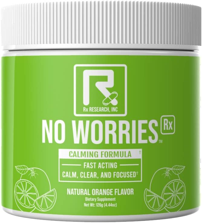 NO Worries Rx - GABA, L-Theanine, L-Glycine, Betaine Anhidrus, Kava Extract, L-Taurine, DMAE - Fast Acting