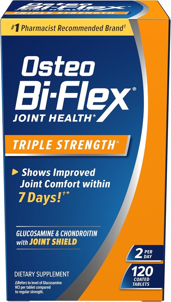Osteo Bi- Flex Triple Strength(5), Γλυκοσαμίνη Χονδροϊτίνη με Βιταμίνη C Joint Health Supplement, Επικαλυμμένα δισκία, 120 Count