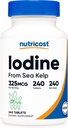 Nutricost Iodine (Deniz Kelp'tan Doğal Iodine) 32506, 240 Tablet - Non-GMO, Gluten Free