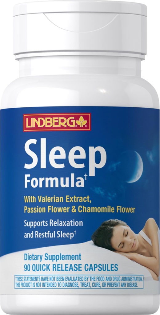 Lindberg Valerian Root Extract | 90 Capsules | with Chamomile and Passion Flower | Complex Supplement | Non-GMO, Gluten Free
