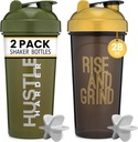 [2 Pack] Μπουκάλι σείκτη 28oz με Motivational Quotes (Black/Gold & Moss) 