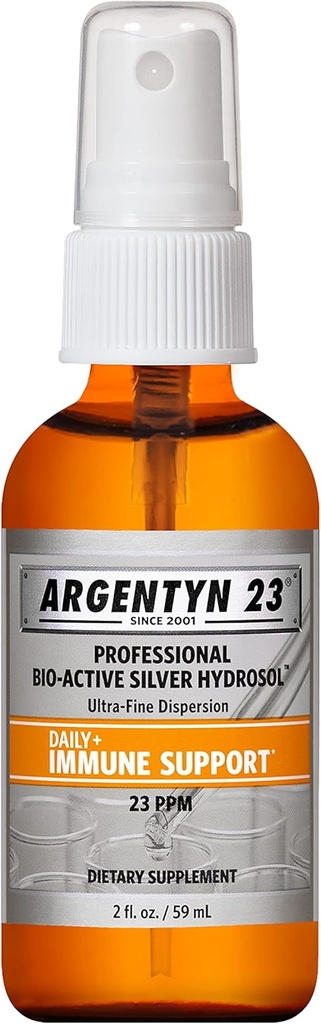 Argentyn 23 Profesyonel Immune Support, Colloidal Silver, Bio-Active Silver Hydrosol, 23 ppm, Fine Mist Spray, 2 Fl Oz