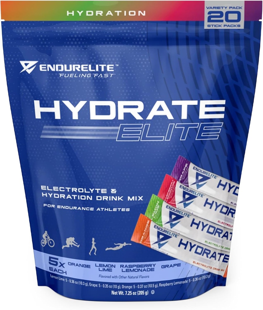 EndurElite Hydrate Elite- Hydration Toz- Stick Packs- Diversity Pack- 20 hizmet Bag