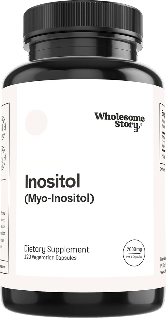 Allsome Story Myo-Inositol Supplement | Inositol Toz Capsules | Myoinositol | 2000 mg Per | 500 mg Per Capsule | Erkek ve Kadın Ferttitude Supplement | B8 | 120 Capsules