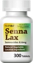 HealthA2Z® Senna Laxative | 300 Count | Sennosides 8.6mg | Natural Vegetable | Laxative Ingredients | Overnight Relief | Bowel Movement | Relief from Constipation