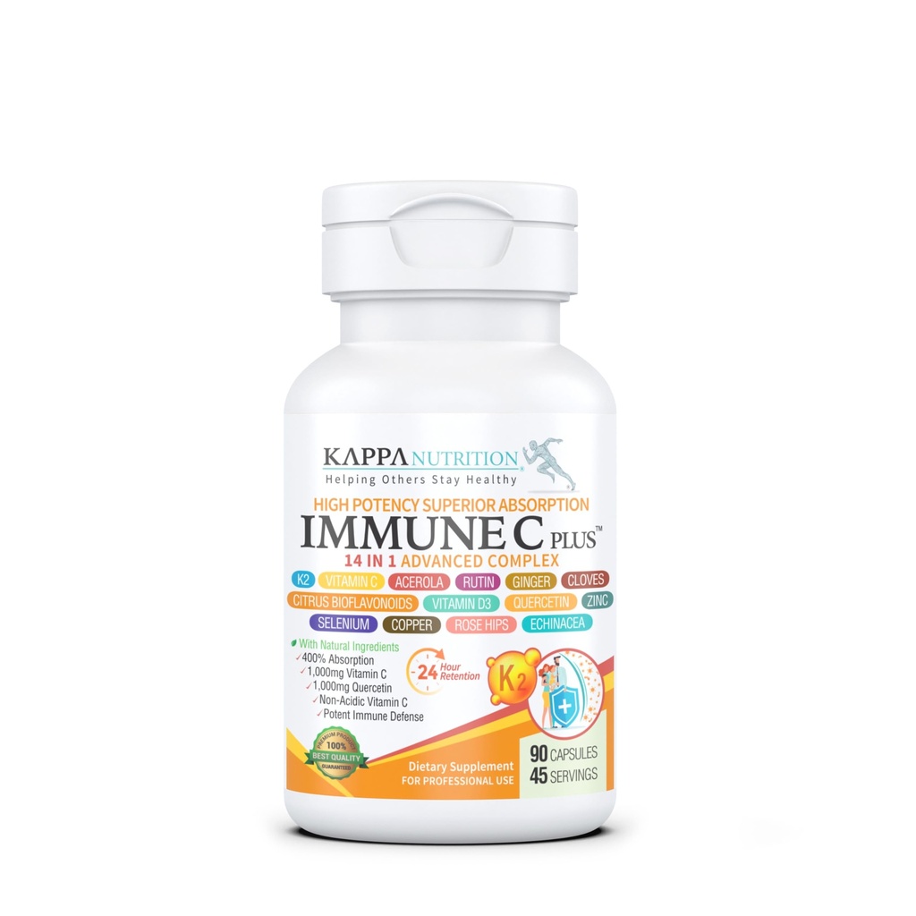 Quercetin 1000 mg, C 1000 mg, çinko 50 mg, D3 5000iu, Selenium, Copper, Acerola, Ginger, Fake, Bitter Orange, Rose Hips, Echinacea, Immune C Plus, 14 in 1 Immune C Plus (90)